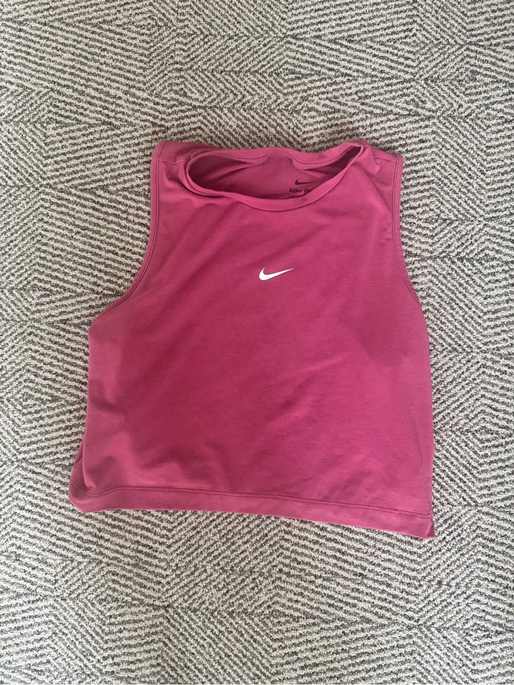 Nike Girls' Pink Tank Top with White Swoosh